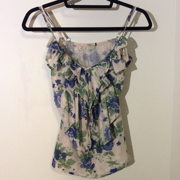 Tank top - VINTAGE FLORAL - ruffles - Picture 1 of 2